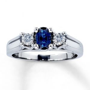 Jared Natural Sapphire Ring Oval with Diamonds 14K White Gold- Sapphire.jpg